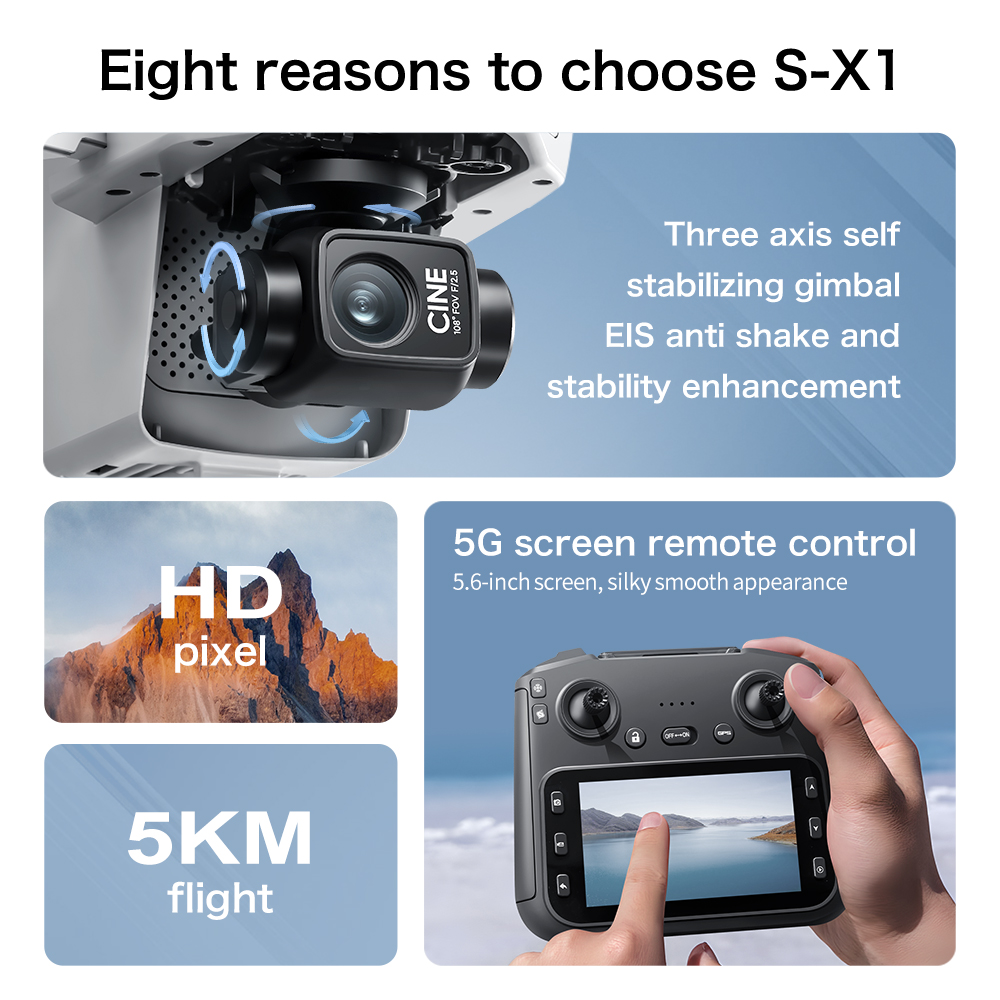 Original S-X1 Drone 8K HD Prof - Drone Multispectral recension och pris